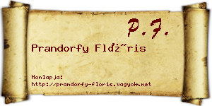 Prandorfy Flóris névjegykártya